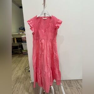 Karlie Pink Tiered Ruffled Sundress